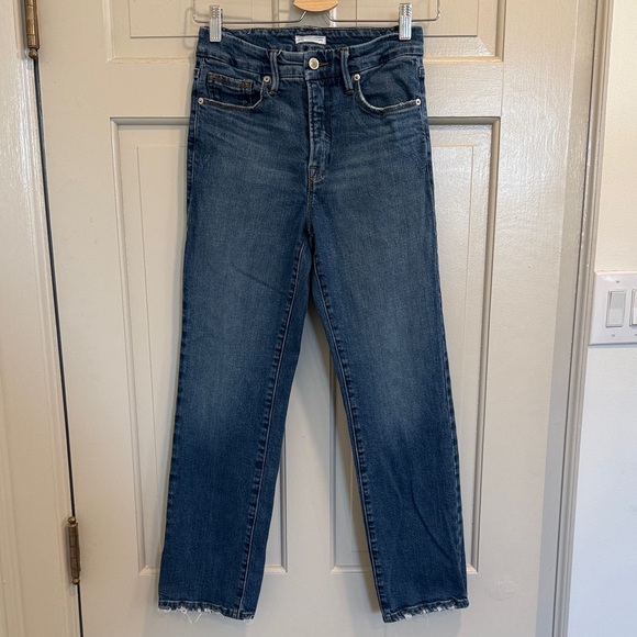 Good American Denim - Good American Straight Leg Blue Jeans in Light Indigo Size 4/27
